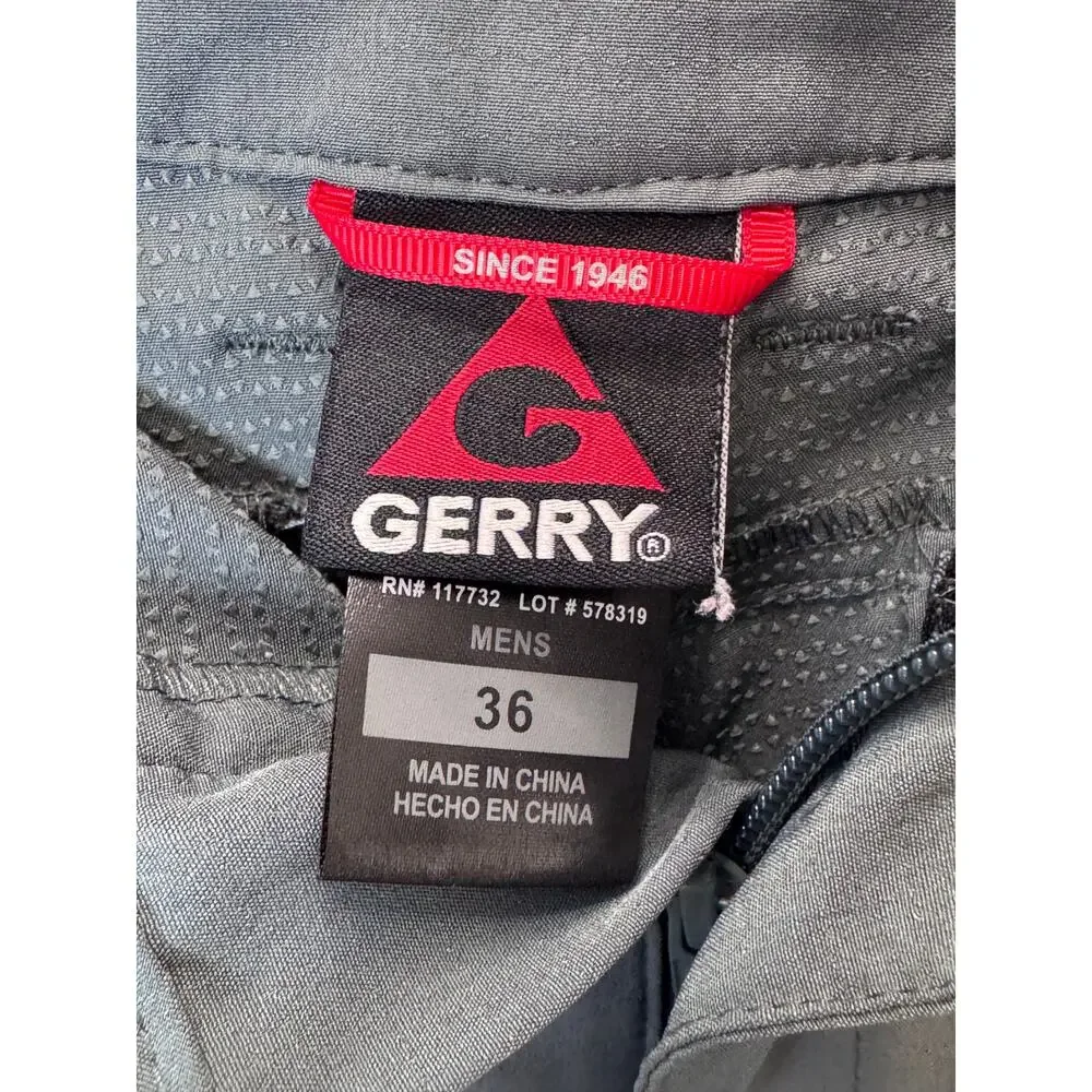 Gerry Mens Trail Hiking Shorts Stretch Zip Pockets Steel Blue Size 36